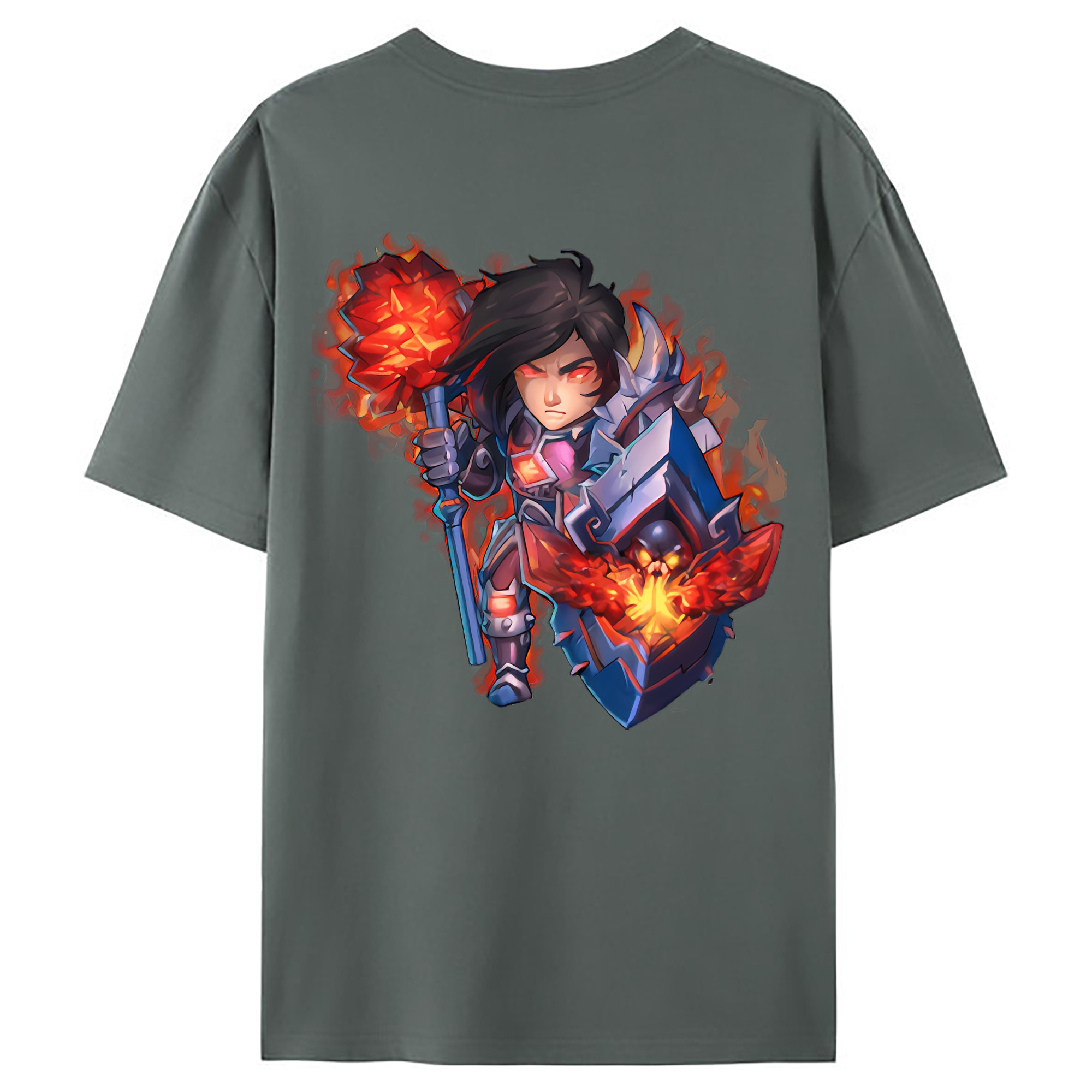 （画像用） リーグ・オブ・レジェンド League of Legends LOL 綿100％ メンズ半袖Tシャツ（バックプリント） 通気性